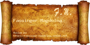 Fassinger Magdolna névjegykártya