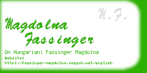 magdolna fassinger business card